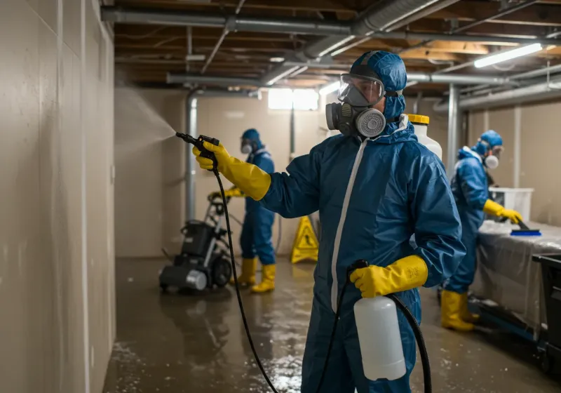 Basement Sanitization and Antimicrobial Treatment process in Falkville, AL