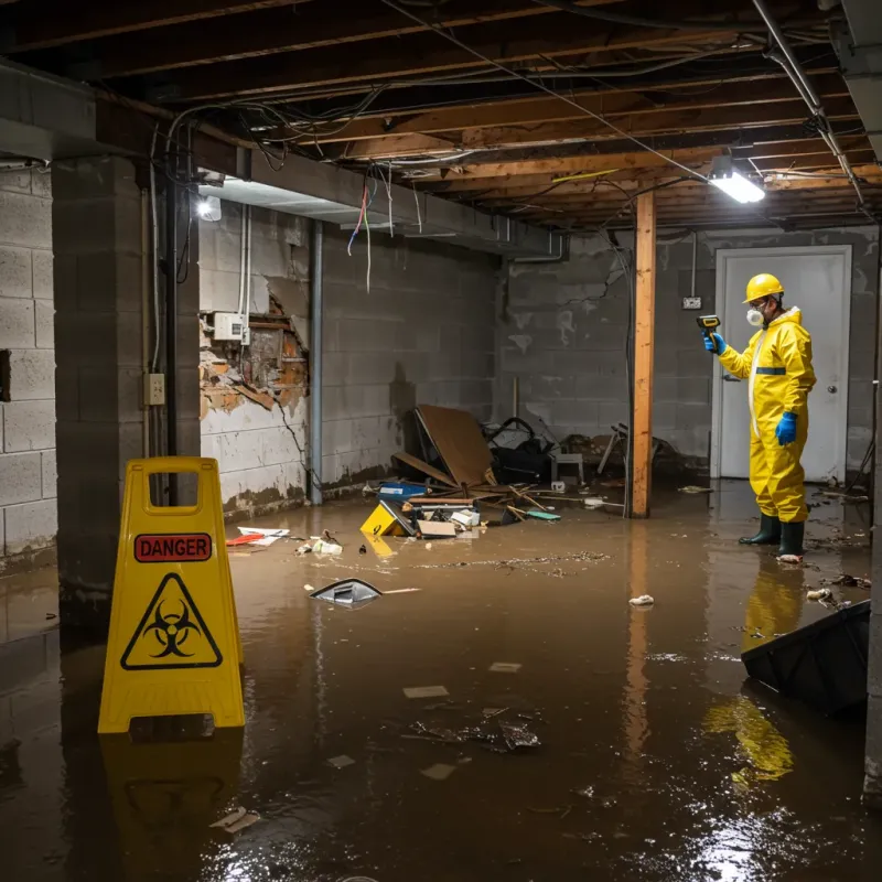 Flooded Basement Electrical Hazard in Falkville, AL Property