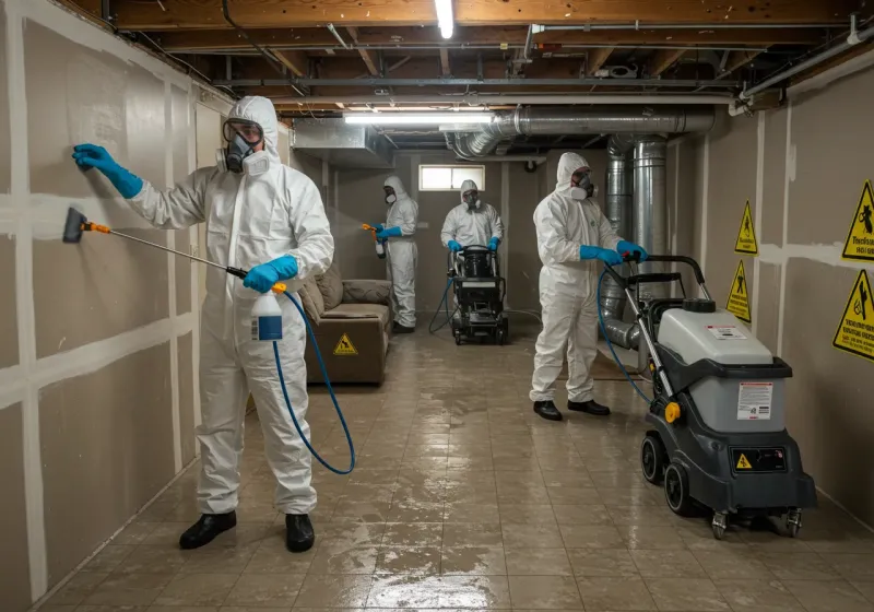 Basement Moisture Removal and Structural Drying process in Falkville, AL